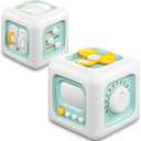 SOCBTNSO Busy Cube Toy, Sensory Toys for Toddlers 1-3, Baby Car Seat Toys 12-18 Months, Toddler Airplane Travel Toys Age 1-2, Learning Fine Motor Skills, 1st Birthday Gifts (Green)