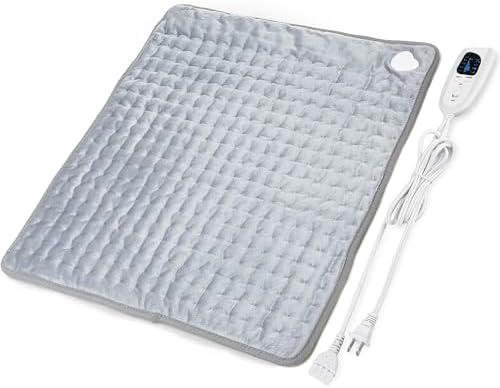 Heating Pad-Electric Heating Pads for Back, Neck, Abdomen, Moist Heated Pad for Shoulder, Knee, Hot Pad for Pain Relieve, Dry&Moist Heat & Auto Shut Off(Light Gray, 20''×24'')