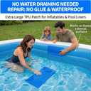 Extra Large Pool Patch Repair Kit, 4ft x 2.8ft TPU Heavy Duty Vinyl Pool Liner Patch for Above Ground Pools Underwater Self-Adhesive Inflatable Floats Bounce Houses Tents Air Mattress Blue