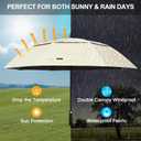 G4Free 54 Inch UV Protection Golf Umbrella Auto Open Vented Double Canopy Oversize Extra Large Windproof Sun Rain Umbrellas (Ivory/ Black)