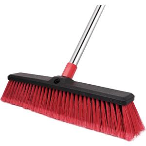 18 Push Broom with 70 Adjustable Handle - Heavy Duty Outdoor Broom for Shop, Garage, Patio, Driveway, Yard & Deck Cleaning
