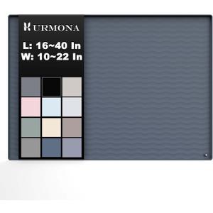 URMONA 40'' x 22'' Waterproof Silicone Under Sink Mat Cabinet and Counter Protector, Shelf Liner for Kitchen and Bathroom, Storage and Organizers, Litter Mat, Pet Cat Puppy Essentials（Charcoal）