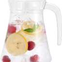 YYZIIOQ-Glass Pitcher with Lid, Thickened Glass, Water Jug and Juice and Iced Tea Beverage Carafe (1400ml)