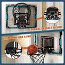 Indoor Mini Basketball Hoop for Boys Kids Aged 5 6 7 8 9 10 11 12+, Over The Door Basketball Hoops with LED Lighting, Electronic Scoreboard, and 4 Balls, Sport Toys Birthday Gift