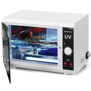 [  ] 12L Extra-Large Box UV Light Nail Tool Cleaning Machine, Dual UVC Lamps System Cabinet with Timer Setting for Salon, Spa, Beauty and Barber