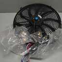 16 inch Electric Radiator Fan, 3000 CFM 10 Blades Electric Fan Automotive Black with Thermostat Wiring Switch Relay Kit