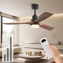 Sofucor 52 Inch Ceiling Fans with Lights and Remote, Low Profile Ceiling Fan with Light Dimmable/Timer, Modern Flush Mount Ceiling Fan 6-Speed Reversible DC Motor for Bedroom Living room Outdoor