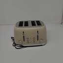 4 Slice Toaster Roter Mond Retro Stainless Steel with Bagel Defrost Cancel Function, 6 Browning Settings, Extre Wide Slot and Removable Crumb Tray, Cream, ST033