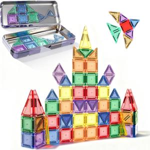 Magnetic Tiles, 70pcs Building Blocks with Storage Case, Toddler Toys Magnetic Blocks, Toys for Ages 3-5 4-8 Boys Girls,for Preschool Learning Birthday