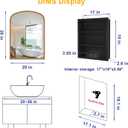 Bathroom Medicine Cabinet with Mirror, Wall Mount or Recessed Bathroom Mirror with Storage, Full-Metal 2 Adjustable Shelves and 1 Cabinet Organizer, Modern and Luxury Daisy Decor Bling Gold 20x28 Inch, No Light