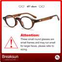 Retro Small Round Glasses for Women Men Fashion Round Blue Light Glasses Small Face Nerd Eyeglasses (Clear Brown)