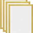 Self-Adhesive A4 Magnetic Document Holder, 8.5 X 11 Sign Holder, 4-Pack (Yellow)