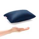 Pro Goleem Small Pillow 11"x7"x2.5" for Travel and Camping with Name Tag Mini Tiny Pillow for Room Couch Sofa Chair and Outdoor Car Air Nap Neck Lumbar Knee Rest Pillows, Navy Blue