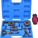 Engine Timing Tool Kit Compatible with Ford 4.6L 5.4L 6.8L 2-Valve and 4-Valve Engine with Valve Spring Compressor Tool, 6 Pcs Camshaft Holding Tool, Crankshaft Camshaft Positioning Tool, 303-557 6477