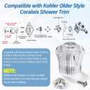 Faucet Handle Replacement Compatible with Kohler 30316, Acrylic Single Handle with Index Button and Screw Compatible with Kohler Older Style Coralais Shower Trim