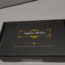 Wican Guest Towel Holder Tray for Bathroom, Oak and Iron Napkins Holder for Powder Room Dinning Table Wooden Basket for Disposable Paper Hand Towels Black and Farmhouse White (9.06 x 5.51 x 2.56 inchs)