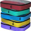 Large Packing Cubes for Travel - 5pc Packing Cubes for Suitcases - Lightweight Luggage Organizer Bags (Large 5pc - Red/Yellow/Green/Blue/Purple)