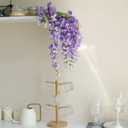 Dailisen 3 Strands 40'' Silk Purple Wisteria Artificial Flowers, Fake Wisteria Floral Hanging Plant Garland, for Home Decor, Party, Floor Vase, Balcony, Wedding Arrangement Decoration (Purple)