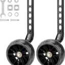 Bike Training Wheels, Pair of Heavy Duty Rear with Stabilizers Mounted Kit for Kids Boy Girls Bikes of Single Speed Bicycle with 12 14 16 18 20 Inch (12IN-20IN, Heavy Duty Black)