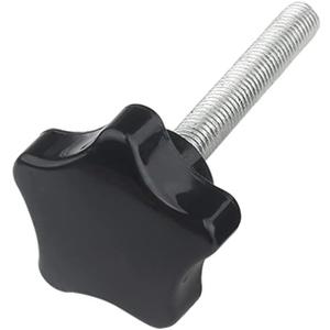 4 Pcs M6 x 50mm Star Clamping Knob Grip Thumb Screw Head Diameter 38mm Knobs Nut Screws Tightening Thread Replacement Machine Handle (Black)