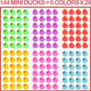 144-Pack Mini Rubber Ducks Set, Mini Colorful Rubber Duckies Bath Toy for Child,Float & Squeak Tiny Ducks Pool Toy Set for Kids Party Favors,Birthday Party Supplies,Prize Rewards