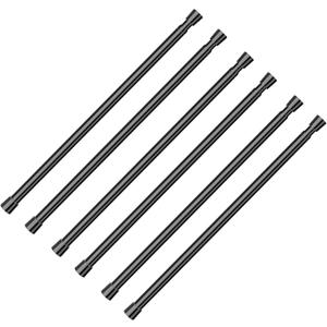 6 Pack Spring Tension Rods, Adjustable Tension Rods 16-28 Inch, No Drilling Expandable Spring Loaded Tension Curtain Rod for Small Window, Cabinet, Closet, Bathroom, Kitchen, Black