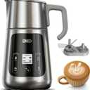 Dreo All-in-1 BaristaMaker Milk Frother, Electric Foam Frother for Latte Art Microfoam and Coffee, 15oz/450ml Automatic Milk Warmer with 30 Drinks, Dishwasher Safe, Dairy/Plant-Based Milk (Silver)