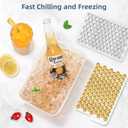 WIBIMEN Mini Ice Cube Trays, 0.55 Tiny Pebble Ice for Iced Coffee & Cocktails, Fast Chill, Easy Twist Release, Stackable with Lid & Storage Bin (4 Pack, White)
