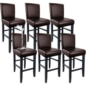 PU Leather Bar Stool Covers with Backs, Waterproof Bar Stool Chair Covers Washable & Wipeable High Back Barstool Slipcovers Chair Protctor for Pub, Counter, Cafe, Dining Room (PU Dark Brown, 6 Pack)