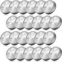 Geiserailie Coin Slot Bank Lid for Mason Jars Regular Mouth Jars and Piggy Banks Lids Money Saving Metal Coin Slot Stainless Steel for Regular Mouth Ball, 70 mm(24 Pieces)