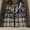 4-Pieces Industrial Vintage Style Metal Lamp Guard Cage for Pendant String Lights and Vintage Lamp Holders Black (4)