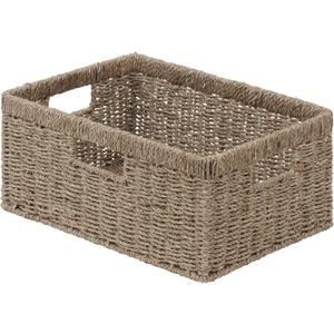 StorageWorks Large Wicker Baskets for Organizing, Seagrass Storage Basket with Built-in Handles for Pantry, Entryway, Living Room, Pack of 1 