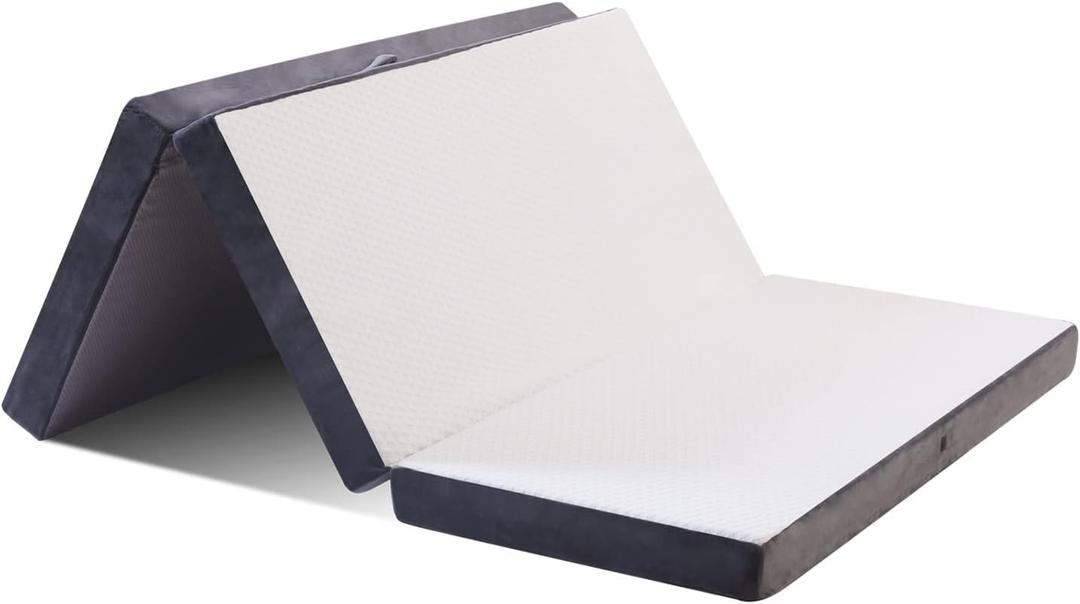 Folding Mattress Full - Portable Floor Mattress Futon with Removable Breathable Cover for Kids Adults and Guests, Foldable Camping Mattress Foam Sofa Bed for Pressure Relief, 54"x75"x6"