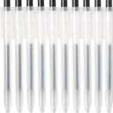 Muji 0.5 mm Retractable Black Ballpoint Gel Pens - 10 Pack Smooth Writing Pens for Journaling & Note Taking, Fine Point No Smudge & Bleed Quick Drying Comfortable Gel Ink Pens for Office