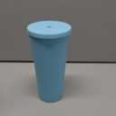 700ml/23oz Double-Layer Cup With Large Capacity Outdoor Frosted Portable Water Cup-Sky Blue E