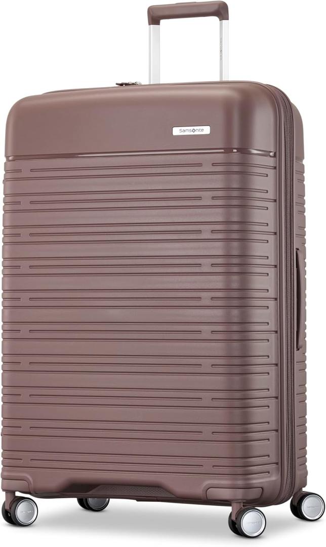 Samsonite Elevation Plus - Large Hardside Luggage - Scratch Resistant Polypropylene Shell, RightHeight™ Adjustable Handle, Integrated AirTag Holder, TSA Lock, WetPak™ Compartment - Chocolate Mauve
