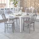 Flash Furniture Gael Indoor/Outdoor Modern Metal Dining Chairs, Commercial-Grade Galvanized Steel Restaurant Chairs, Set of 2, Silver