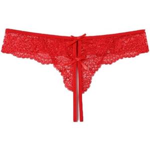 Avidlove Lace Thongs for Women Sexy Panties with Cute Bow Cheeky Briefs Criss Cross String Hipster Underwear 1 Pack M