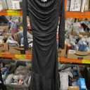 Popilush Shapewear Maxi Dress Women's Sparkly Off Shoulder Long Sleeve Formal Cocktail Dresses Bodycon Mermaid Dress, Black, Large