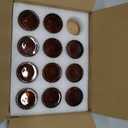 VOHO Amber Tealight Candle Holder Set of 12, 2'' x 1.4'' Glass Brown Small Votive Candle Holders Home Decoration, Clear Tealight Candles Holder for Table Centerpieces and Wedding Decor