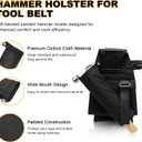 Hammer Holster Compatible with Diamondback Tool Belt, Left Handed Hammer Sleeve for Tool Belt, Padded Hammer Holder for Diamondback Tool Pouch, Black