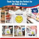 Fuxury 1000 Count Happy Smiling Face Thank You Plastic Bags (11.5 x 6.5 x 21) White, Have a Nice Day T-shirt Bags for Business, Grocery, Take Out, To Go, Retail Shopping in Bulk (Made in USA)