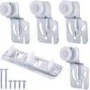 5 Pcs Sliding Closet Door Roller Kit,Wardrobe Door Roller with Slide Track,Closet Door Rollers Replacement for Top-Hung Sliding Door Hardware