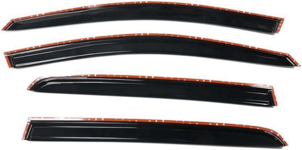 4pcs Sun Rain Deflector Guard Window Visors Front Rear Left Driver Right Passenger Upper Side Tape on External Window Factory Acrylic Smoke Tinted for VW for Golf 2015-2019 OE Style