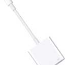 Lightning to USB3 Camera Adapter with Charging Port, Lightning Female USB OTG Cable Adapter for Select iPhone,iPad Models Support Connect Camera, Card Reader, USB Flash Drive, MIDI Keyboard (WHITE)