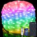 Electight RGB Smart IC Fairy Lights, [APP & Remote Control] 49FT/ 15M 150 LEDs Multicolor String Lights, Music/ Voice Sync Color Change, IP65 Waterproof String Light for Christmas, Wedding, Bedroom, DIY