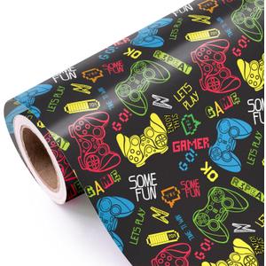 WRAPAHOLIC Video Game Wrapping Paper Roll - Mini Roll - 17 Inch x 9.8 Feet