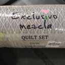 Exclusivo Mezcla Quilts Twin Size Bedding Set with Stitched Grid Pattern, Lightweight Brich Beige Bedspreads Coverlets Bed Cover for All Seasons (1 Quilt and 1 Pillow Sham)