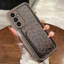 MOWIME Compatible with Samsung Galaxy A13 5G Case with Card Holder, Cheetah Print Shockproof Soft TPU Protective Cover Women Girls, Anti Scratch Wallet Case for Galaxy A13 5G 6.5 Inch, Brown