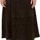 Vince Women's Mid Rise Flared Suede Skirt, Deep Espresso, 2